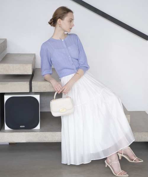 「AND COUTURE」 ロングスカート FREE チャコールグレー レディースの画像