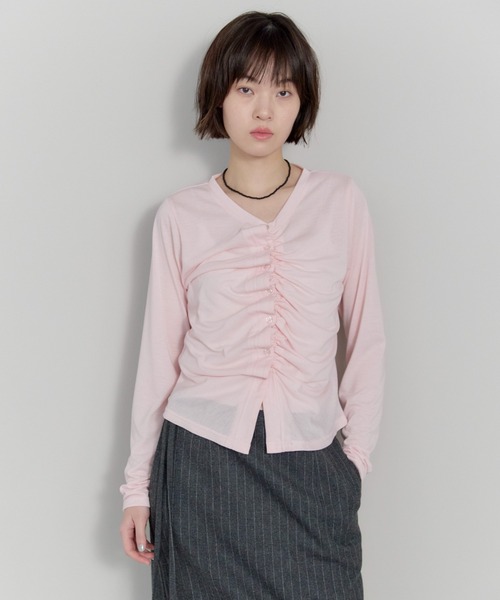 leimn tシャツ アシンメトリーシャーリングシアートップス レディース