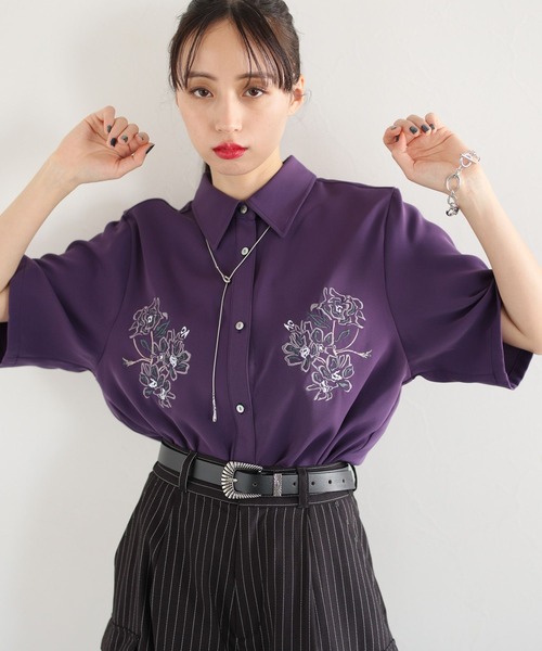 HARE（ハレ） 半袖シャツ FREE パープル レディース : ZOZOTOWN Yahoo