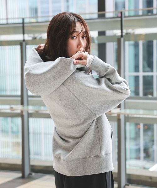 「GLOBAL WORK」 ジップアップパーカー LARGE グレー レディース_画像7