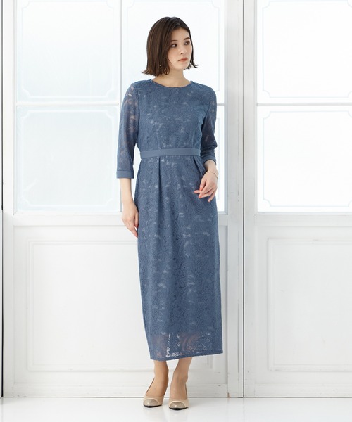 「AIMER」 7分袖ワンピース SMALL ネイビー レディース_画像2