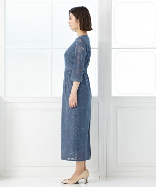 「AIMER」 7分袖ワンピース SMALL ネイビー レディース_画像4