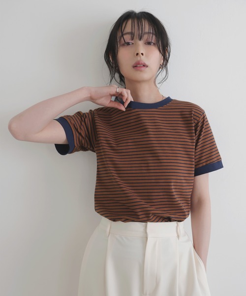 LIAN（リアン） tシャツ ボーダーリンガーTシャツ レディース