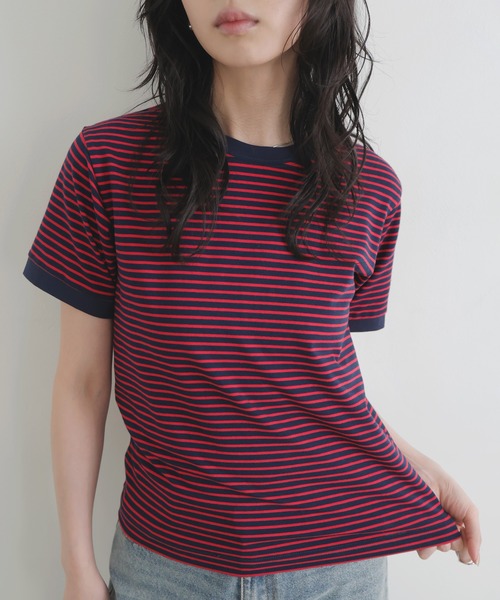LIAN（リアン） tシャツ 半袖 ボーダーリンガーTシャツ レディース