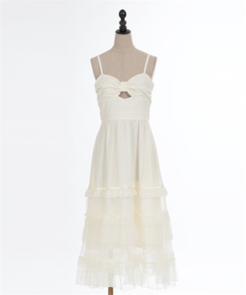 「axes femme POETIQUE」 キャミソールワンピース MEDIUM イエロー レディース_画像3