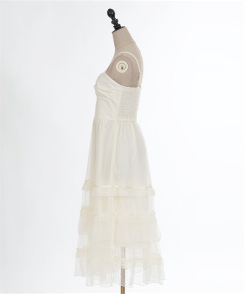 「axes femme POETIQUE」 キャミソールワンピース MEDIUM イエロー レディース_画像4