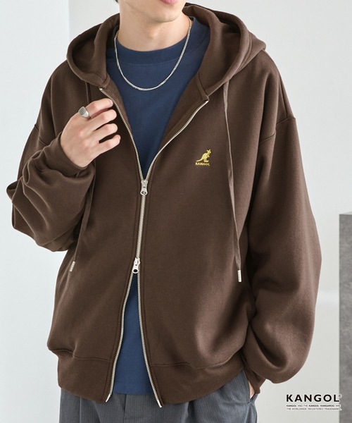 「KANGOL」 ジップアップパーカー S グレー レディース_画像2