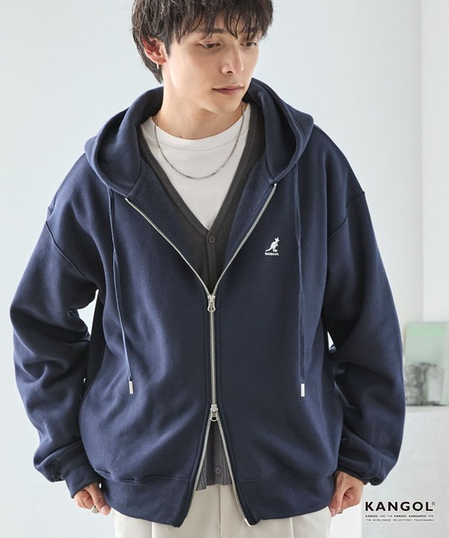 「KANGOL」 ジップアップパーカー S グレー レディース_画像3