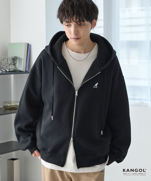 「KANGOL」 ジップアップパーカー S グレー レディース_画像7