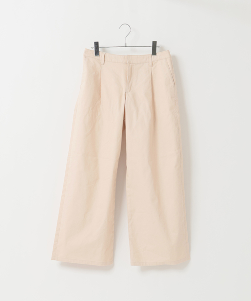 ワイドパンツ チノパン タックドスラックスチノ レディース メンズ