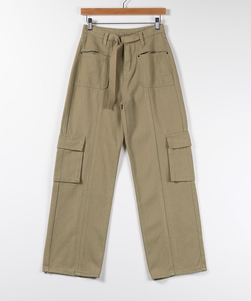 「me+em select」 カーゴパンツ LARGE ベージュ レディース_画像9