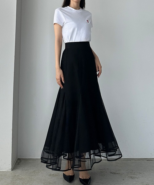 「Louere」 フレアスカート X-LARGE アイボリー レディース_画像3