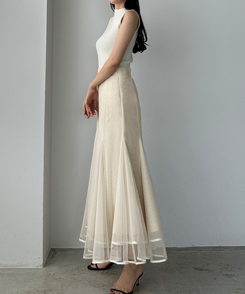 「Louere」 フレアスカート X-LARGE アイボリー レディース_画像8