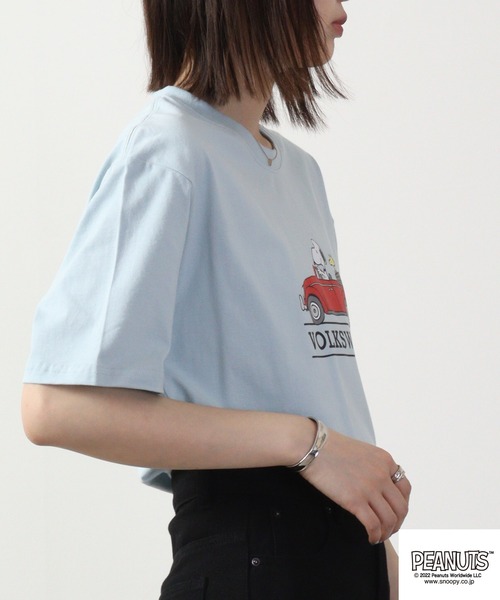 「PEANUTS」 半袖Tシャツ L ピンク レディース_画像8