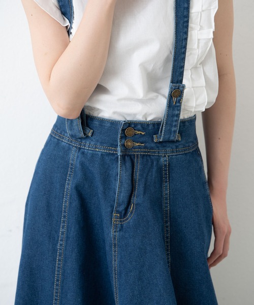 「MERLOT」 デニムスカート MEDIUM インディゴブルー レディース_画像3