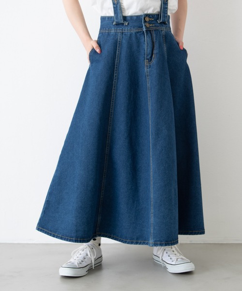 「MERLOT」 デニムスカート MEDIUM インディゴブルー レディース_画像5