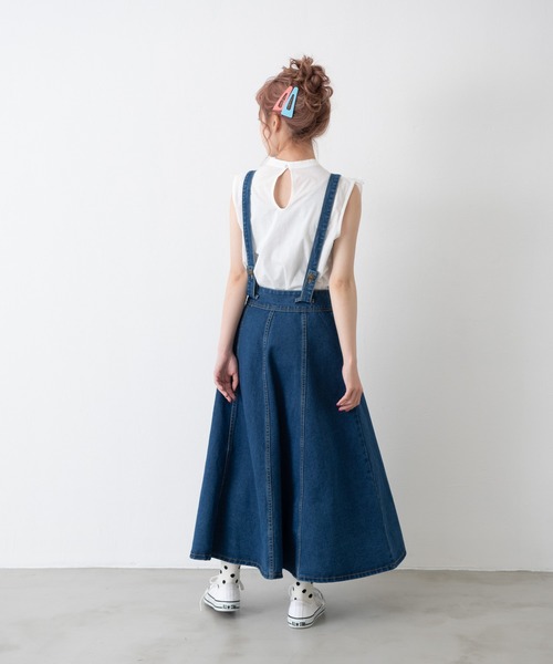 「MERLOT」 デニムスカート MEDIUM インディゴブルー レディース_画像6