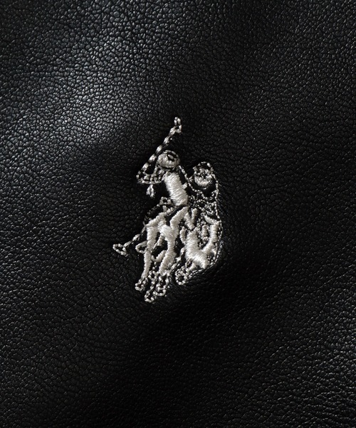 「U.S. POLO ASSN.」 レザーブルゾン L ブラック メンズ_画像9