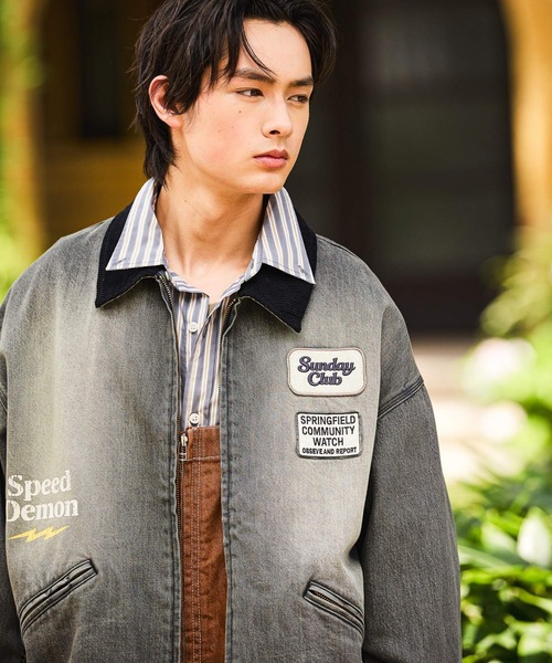 niko and…（ニコアンド） デニムジャケット gジャン Denim Zip Work