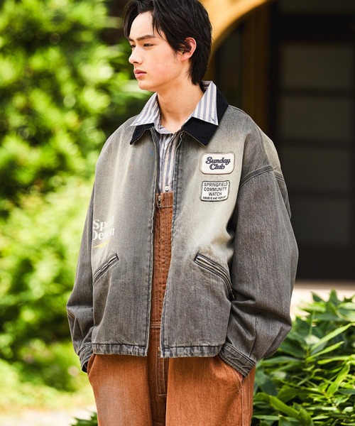 niko and…（ニコアンド） デニムジャケット gジャン Denim Zip Work