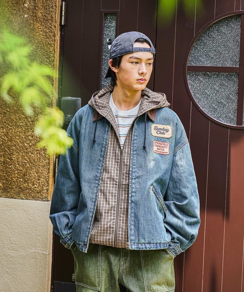 niko and…（ニコアンド） デニムジャケット gジャン Denim Zip Work