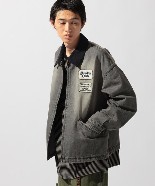 niko and…（ニコアンド） デニムジャケット gジャン Denim Zip Work