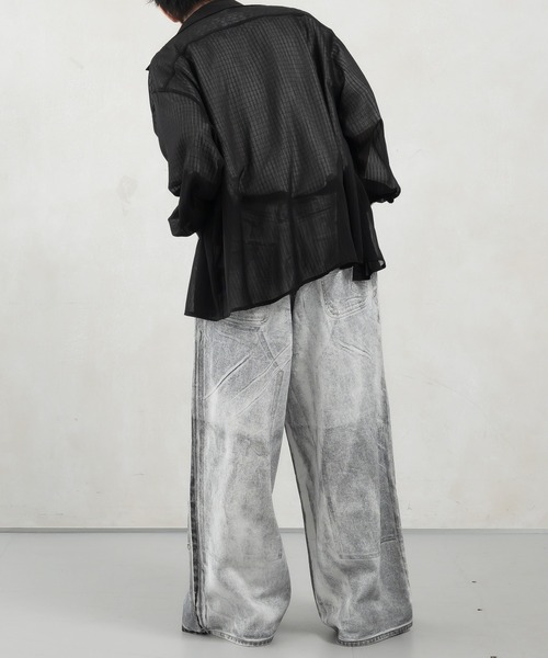 「Perushu」 デニムパンツ MEDIUM ブラック メンズ_画像9