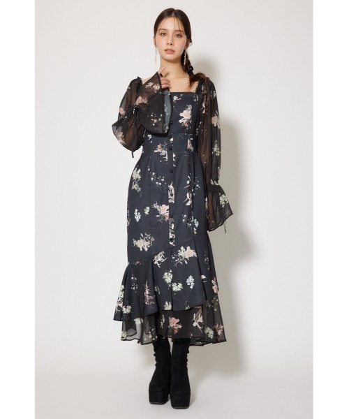 「rienda」 長袖ワンピース MEDIUM ブルー レディース_画像3