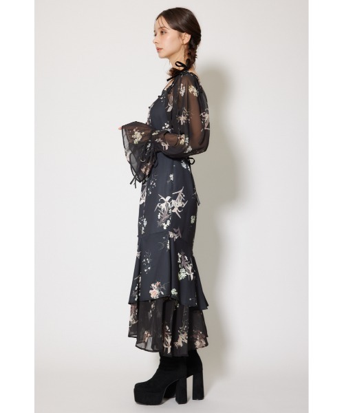 「rienda」 長袖ワンピース MEDIUM ブルー レディース_画像4