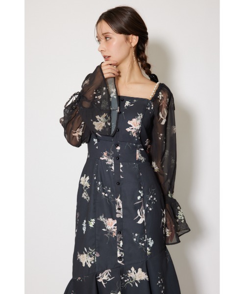 「rienda」 長袖ワンピース MEDIUM ブルー レディース_画像6