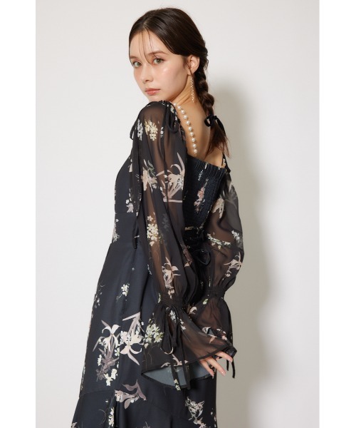 「rienda」 長袖ワンピース MEDIUM ブルー レディース_画像7