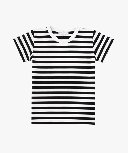 agnes b.（アニエスベー） tシャツ キッズ コットン 細ボーダー 半袖 T