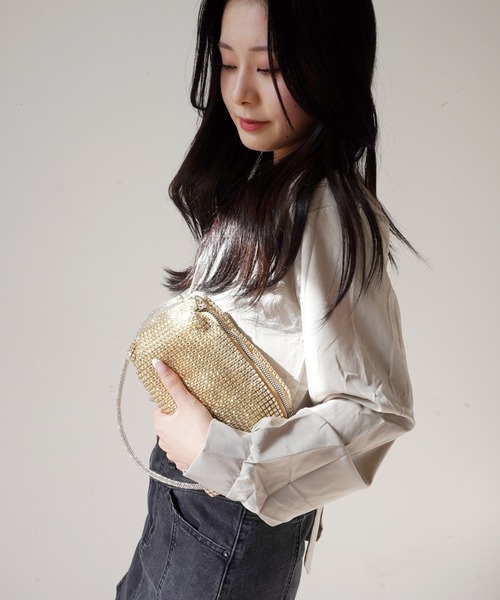 Jelly moo ハンドバッグ 「 / ジェリームー 」 メタリック風 メッシュ 