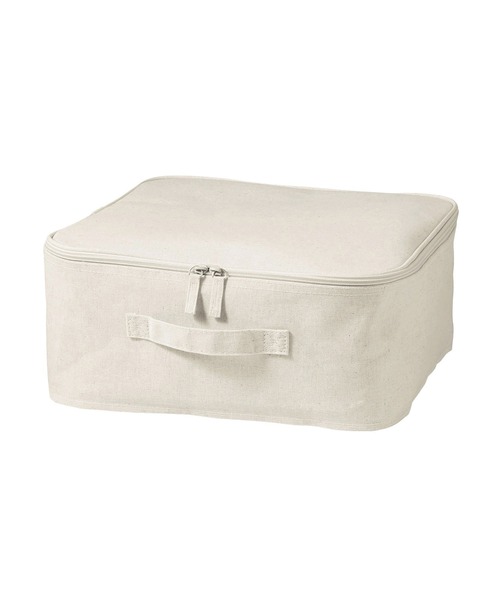 無印良品（MUJI） 収納 ポリエステル麻 ソフトボックス 角型 小 フタ式
