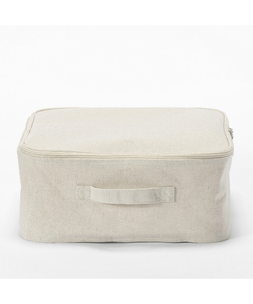 無印良品（MUJI） 収納 ポリエステル麻 ソフトボックス 角型 小 フタ式