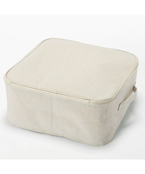 無印良品（MUJI） 収納 ポリエステル麻 ソフトボックス 角型 小 フタ式
