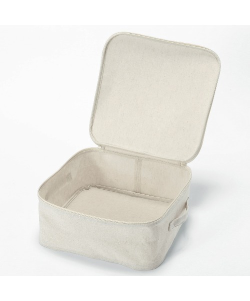 無印良品（MUJI） 収納 ポリエステル麻 ソフトボックス 角型 小 フタ式