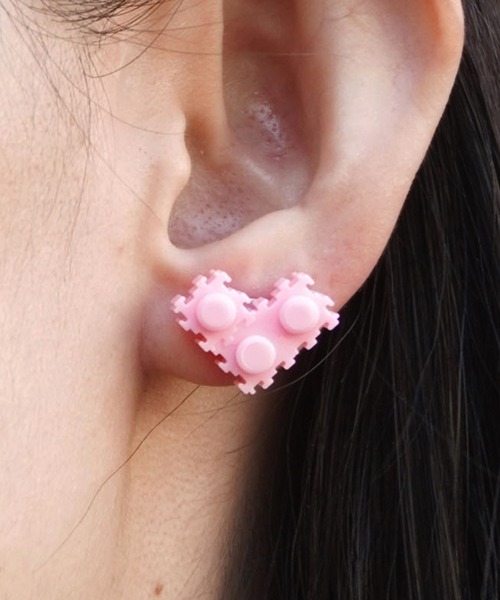 misto accessories ピアス ブロックハートピアス レディース メンズ