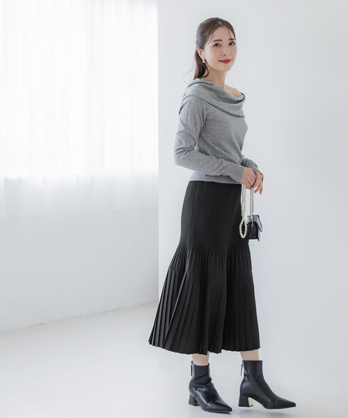 coca（コカ） スカート プリーツ切り替えロングスカート : ZOZOTOWN