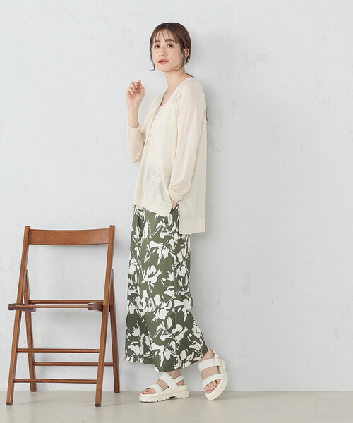 Kinema モヘア混カーディガン Khaki Lサイズ 60%OFF【CAMBIO(カンビオ)】モヘア調シャギーカーディガン(CA03
