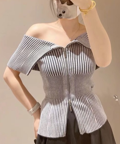 A'GEM/9 × .kom 「.KOM/ドットケーオーエム」 ジップアップトップス レディース
