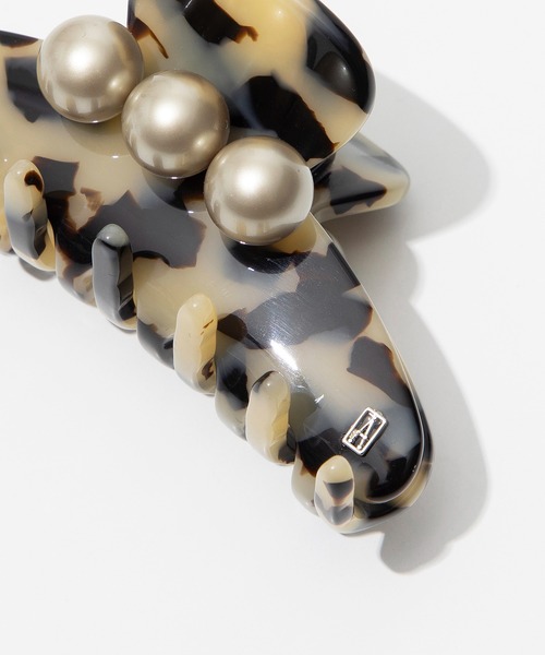 ヘアクリップ ALEXANDRE DE PARIS M CLIP　アレクサンドル ドゥ パリ スワロフスキーパール  Mクリップの画像