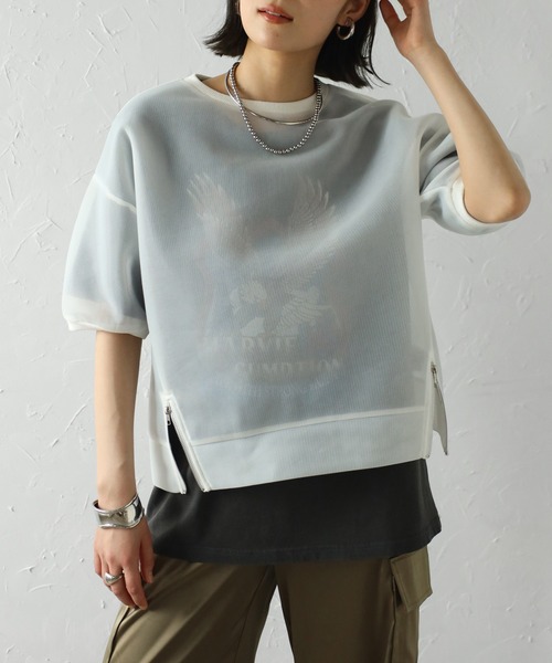 tシャツ 裾ふんわりチュールプルオーバー レディース JAYRO tシャツ 裾ふんわりチュールプルオーバー レディース