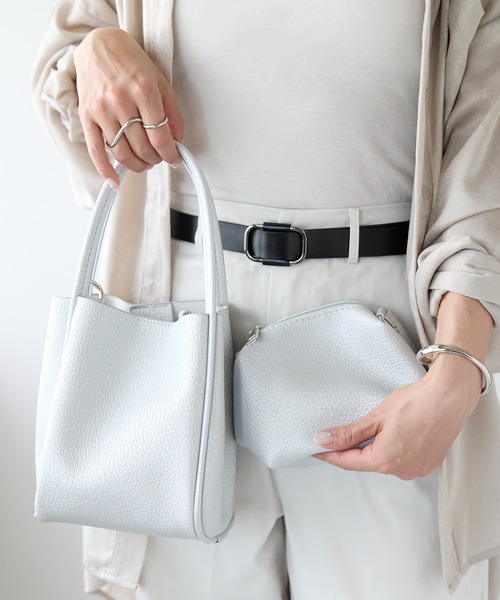 Lien Select ショルダーバッグ バッグ ポーチ付ソフトレザー調ミニ