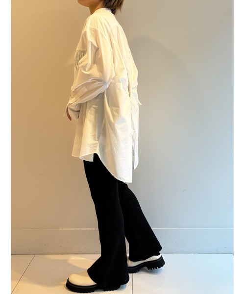 sara mallika ブラウス シャツ COTTON PARACHUTE SHIRRING SHIRTS