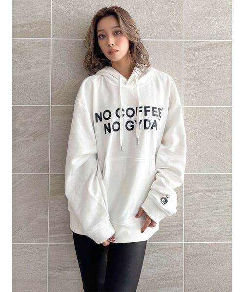 品多く GYDA レディース GYDAスウェットパーカー COFFEE NO パーカー トップス