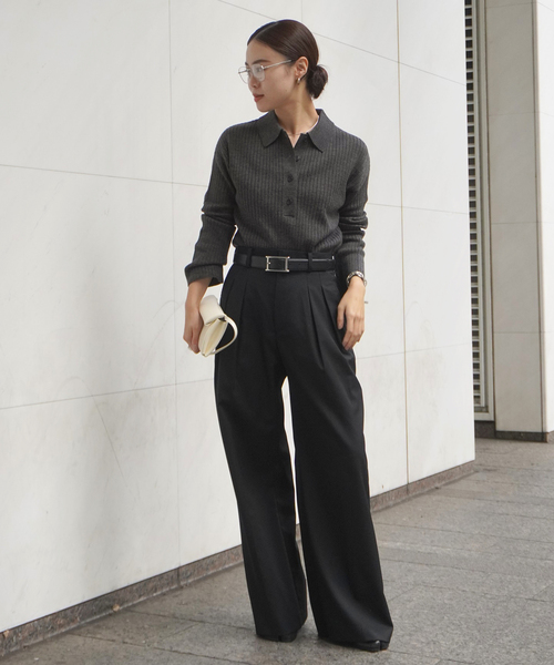 AP STUDIO スラックス パンツ Newハイウエストワイドパンツ