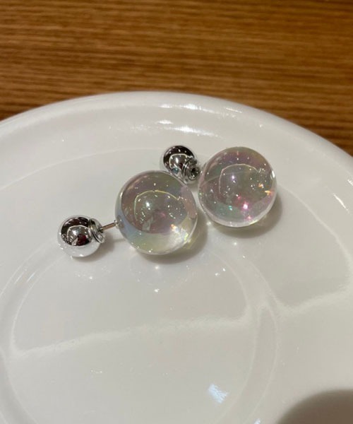 VIBGYOR Women ピアス 「float」ガラス玉/しゃぼん玉 モチーフ ピアス