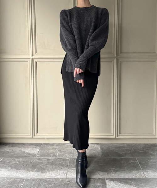 JUNOAH（ジュノア） ニット セーター 指穴ボリュームスリーブニット