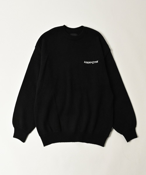 ニット セーター 「ADAMPATEK/アダムパテック」shaggy logo crew knit / シャギーロゴ ルーズクルーネックニット レディ